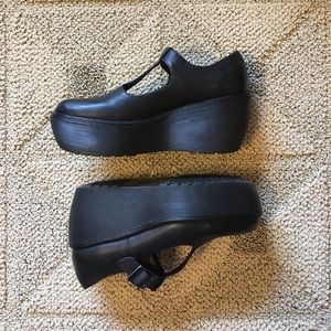 Black Platform Wedge Mary-Jane Doc Martens Size 39